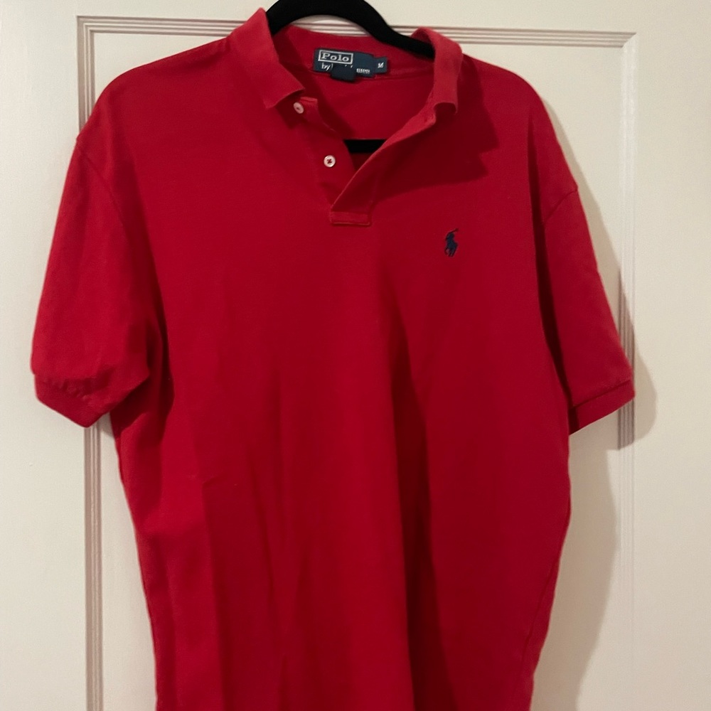 Red men’s polo